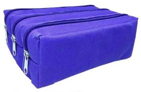 Estojo Triplex Triplo 3 Divisorias Azul Claro Goodie