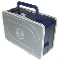 Estojo Triplo 20X13cm Azul 21 Divisorias Hi