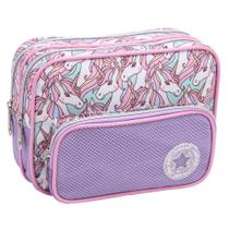 Estojo Triplo 3 Compartimentos Espaçoso Love Just DENLEX Estojo Triplo 3 Compartimentos Espaçoso Love Just DENLEX