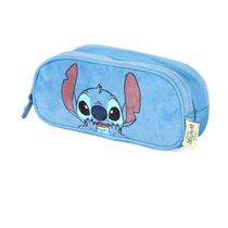Estojo Triplo Escolar Juvenil Peluciado Stitch