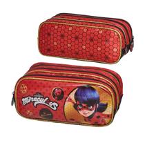 Estojo Triplo Escolar Miraculous Ladybug Be 8cm - Pacific Estojo Triplo Escolar Miraculous Ladybug Be 8cm - Pacific