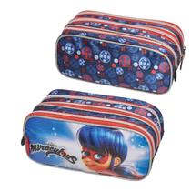 Estojo Triplo Escolar Miraculous Ladybug Japhir - Pacific Estojo Triplo Escolar Miraculous Ladybug Japhir - Pacific