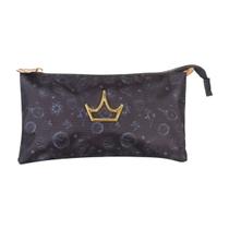 Estojo Triplo Escolar Preto Princesas Disney - Xeryus Estojo Triplo Escolar Preto Princesas Disney - Xeryus