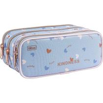 Estojo triplo g academie coracao metalizado tilibra