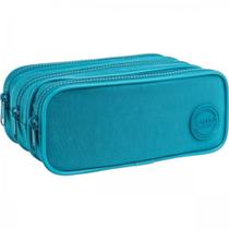 Estojo Triplo Grande Academie Azul Turquesa 21x11x9mm Estojo Triplo Grande Academie Azul Turquesa 21x11x9mm