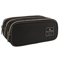 Estojo Triplo Grande Académie Preto - Tilibra