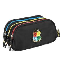 Estojo Triplo Harry Potter Escolar Infantil Hogwarts Preto