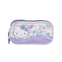 Estojo Triplo Hello Kitty Infantil Meninas Estrela Escolar