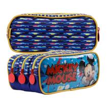 Estojo Triplo Infantil Escolar Mickey Mouse Original Disney