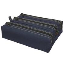 Estojo Triplo Lona Azul - Reflex Estojo Triplo Lona Azul - Reflex