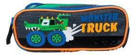 Estojo Triplo Monster Truck - Puket Cor Cinza Mescla