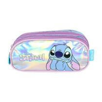 Estojo Triplo Stitch Holográfico Azul Luxcel EI42415SC Lançamento 2026