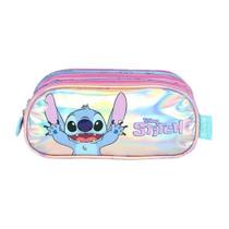 Estojo Triplo Stitch Holográfico Lilás Luxcel EI42415SC Lançamento 2026
