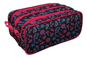 Estojo Triplo Unicórnio Organizador Escolar Infantil Estampado