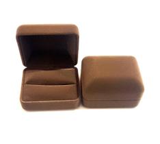 Estojo Veludo Marrom Aliança Ou Anel