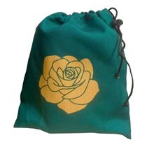 Estojo Verde Esmeralda Cartas Rosa Dourada 20x19 cm Tecido Estojo Verde Esmeralda Cartas Rosa Dourada 20x19 cm Tecido