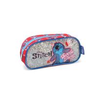 Estojo Vermelho Stitch - 6cm X 11cm X 23cm - Escolar