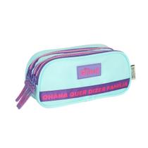 Estojo Ziper Triplo Stitch Turquesa Estojo Ziper Triplo Stitch Turquesa