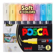 Estojoojo Caneta Uni Posca Pc 1m com 8 Cores Soft Uniball