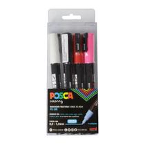 Estojoojo Caneta Uni Posca Pc 3m com 4 Cores Uniball