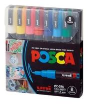 Estojoojo Caneta Uni Posca Pc 3m com 8 Cores Uniball Estojoojo Caneta Uni Posca Pc 3m com 8 Cores Uniball
