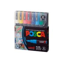 Estojoojo Caneta Uni Posca Pc 3m com 8 Cores Uniball Estojoojo Caneta Uni Posca Pc 3m com 8 Cores Uniball