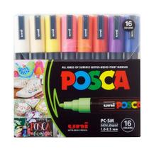 Estojoojo Caneta Uni Posca Pc 5m com 16 Cores Uniball Estojoojo Caneta Uni Posca Pc 5m com 16 Cores Uniball