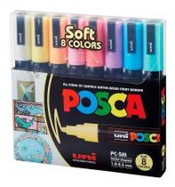 Estojoojo Caneta Uni Posca Pc 5m com 8 Cores Soft Uniball Estojoojo Caneta Uni Posca Pc 5m com 8 Cores Soft Uniball