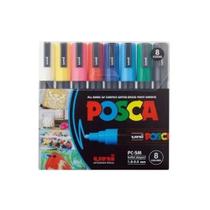 Estojoojo Caneta Uni Posca Pc 5m com 8 Cores Uniball Estojoojo Caneta Uni Posca Pc 5m com 8 Cores Uniball