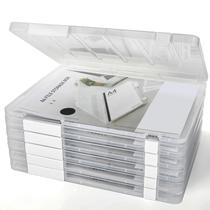Estojos de Arquivos Acrux7 - Pacote com 6 Unidades (30,7 x 23 x 2 cm) - Plástico Transparente