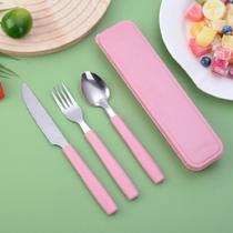 Estojos De Talher Inox 3 Peças Para Marmita