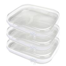 Estojos transparentes com zíper PGAXM para lanches e cosméticos (3 unidades)