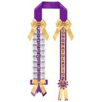 Estola de formatura Money Leis Aposwow roxa e dourada 2026 Estola de formatura Money Leis Aposwow roxa e dourada 2026