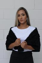 Estola Pelúcia Preto Forrada Luxo - Absoluto Glamour