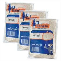 Estopa Limpeza Geral Branca Pinheiro 800g Kit C/3 Estopa Limpeza Geral Branca Pinheiro 800g Kit C/3