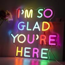Estou tão feliz que você esteja aqui Neon Sign GleamNeon Classroom Decor Estou tão feliz que você esteja aqui Neon Sign GleamNeon Classroom Decor