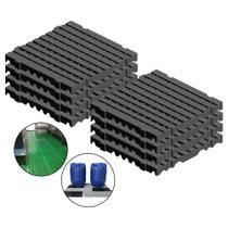 Estrado Piso Palete Plástico Pet Banheiro Cães 50X50cm Preto 8 Pçs