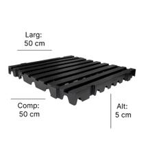 Estrado Piso Plástico Resistente 50x50 Preto
