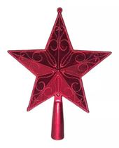 Estrela Árvore De Natal Modelo Arabesco 18cm Ponteira Natalina - RIO MASTER