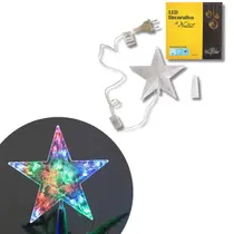 Estrela Árvore Pinheiro de Natal Ponteira Colorida LED 127V