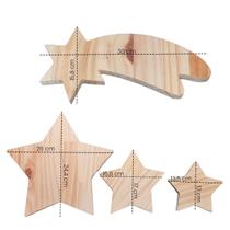 Estrela Cadente Trio Estrelas Madeira Pinus Enfeite Natalino