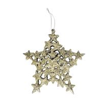 Estrela Champanhe Para Árvore De Natal 12X12Cm Penduricalho - Inigual