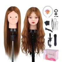 Estrela da beleza Mannequin Head com 80% de cabelo humano real Estrela da beleza Mannequin Head com 80% de cabelo humano real