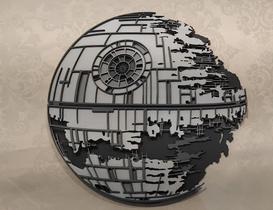 Estrela da Morte Star Wars em MDF multicamada Arte Geek Decorativa
