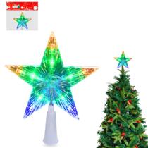Estrela De Natal Acrílica Com Led 14cm Enfeite Natalino Decoração Para Topo De Árvore