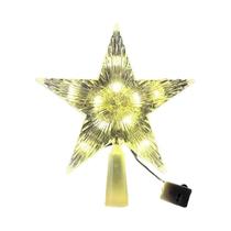 Estrela De Natal Transparente De 15cm Com LED Brilhante, Decoração De Natal Em Forma De Estrela De