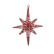 Estrela Decorativa de Natal Pendurar + Metal + Dupla Face - Carmella Presentes