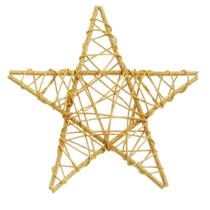 Estrela Decorativa De Rattan Vazada C/20cm Unidade - Cromus