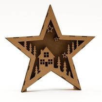 Estrela Decorativa Natal em MDF com Recortes a Laser