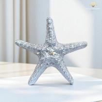 Estrela do Mar 9 Cm Prata Decorativa Charme para Seu Ambiente Envio Rapido AVB DECOR